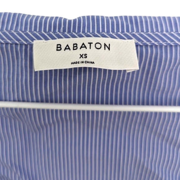 BOBATON Blue Stripe Wrap Top XS - Picture 8 of 8